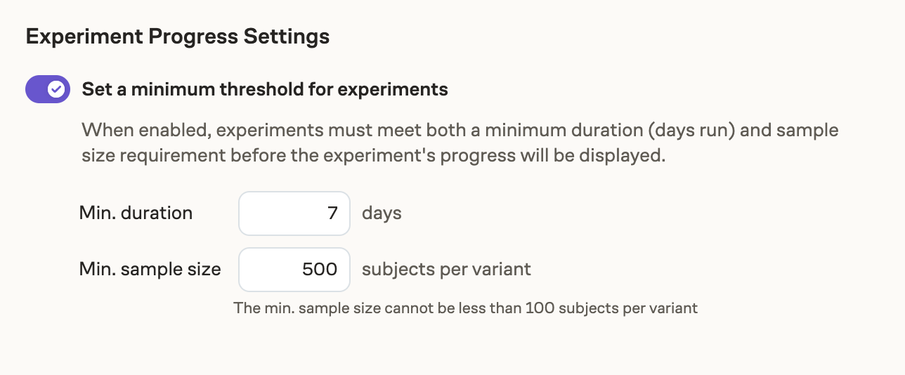 Minimum requirements