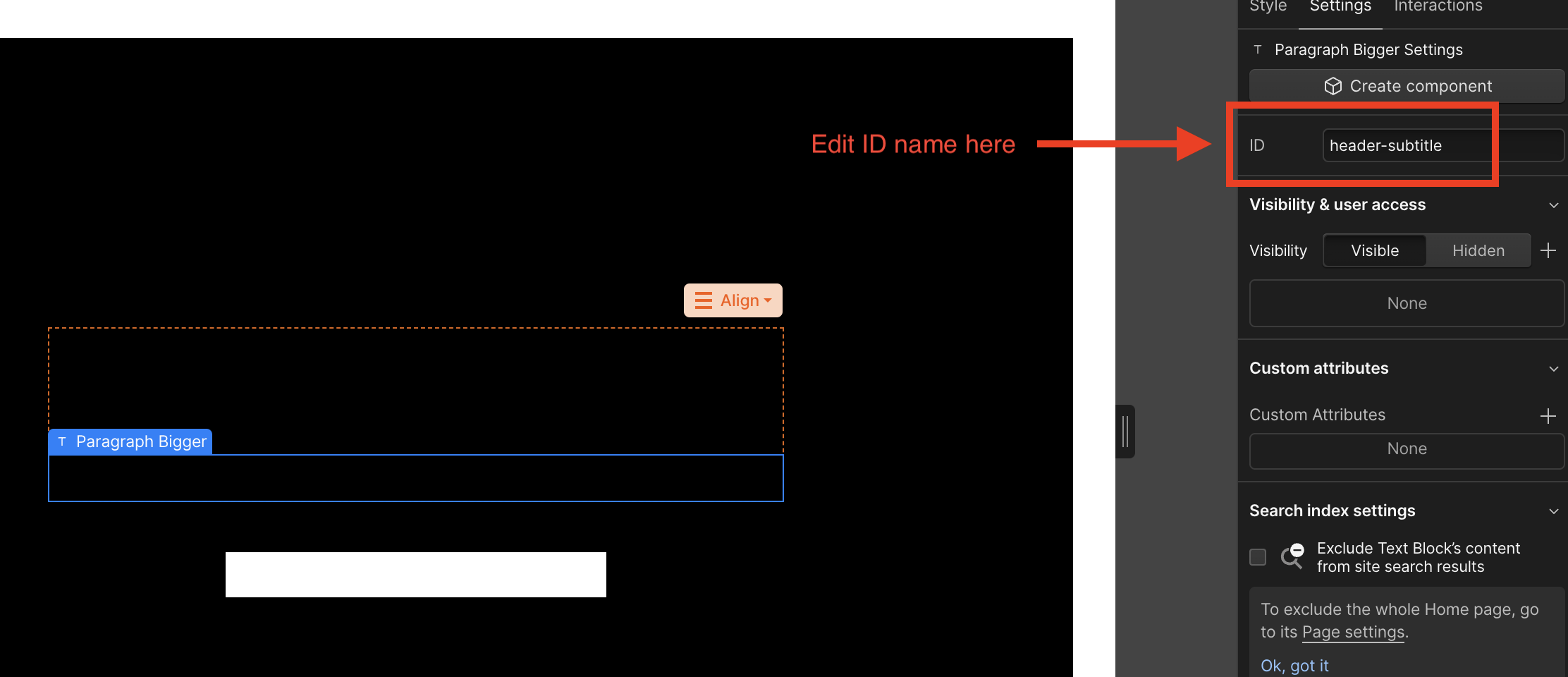 Setting up Webflow element IDs