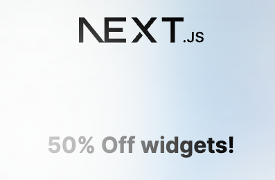 Variation experience with '50% off widgets'